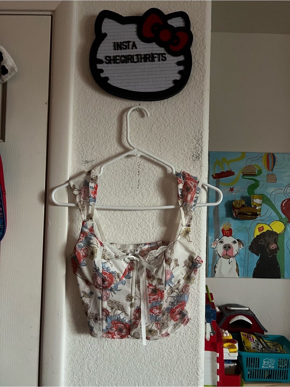 lace floral tank top